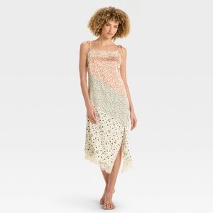 Lace Trim Midi Slip Dress - Future Collective